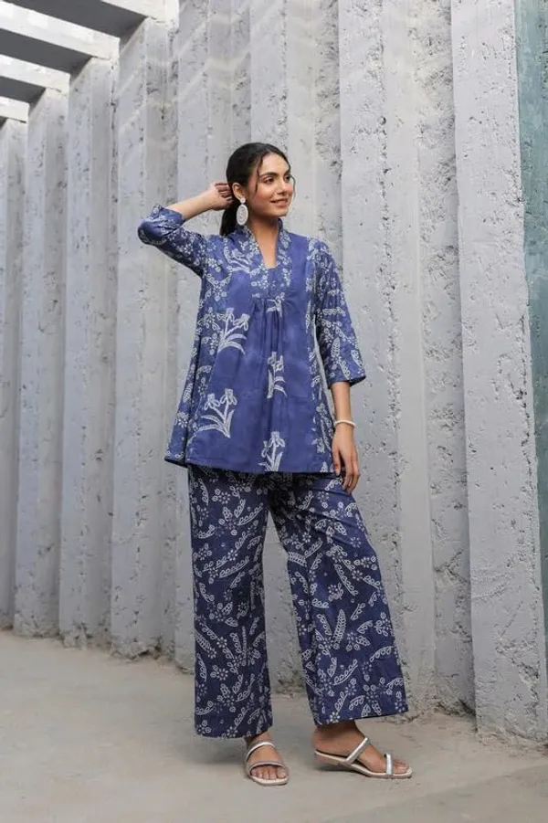 Blue_Premium_Rayon_Slub_Co-Ord_Set_For_Women