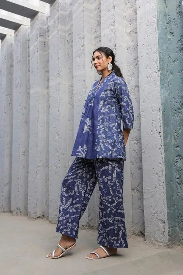 Blue_Premium_Rayon_Slub_Co-Ord_Set_For_Women