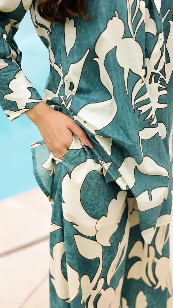 Blue_Premium_Rayon_Slub_Co-Ord_Set_For_Women