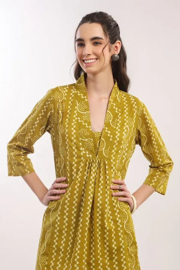 Mustard_Premium_Rayon_Slub_Kurta_Set_For_Women