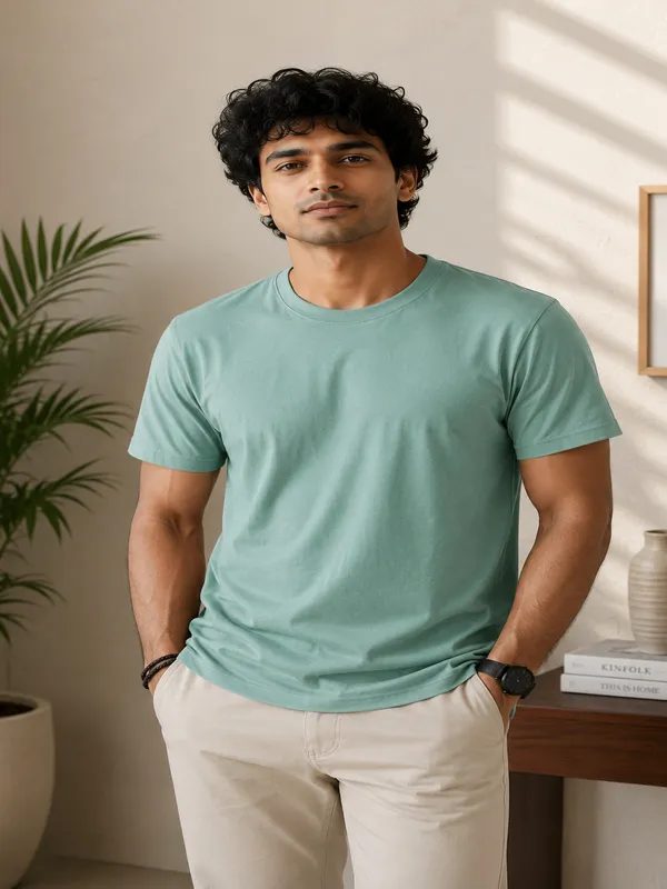 Men's_Cotton_T-shirt,_Saga_Green
