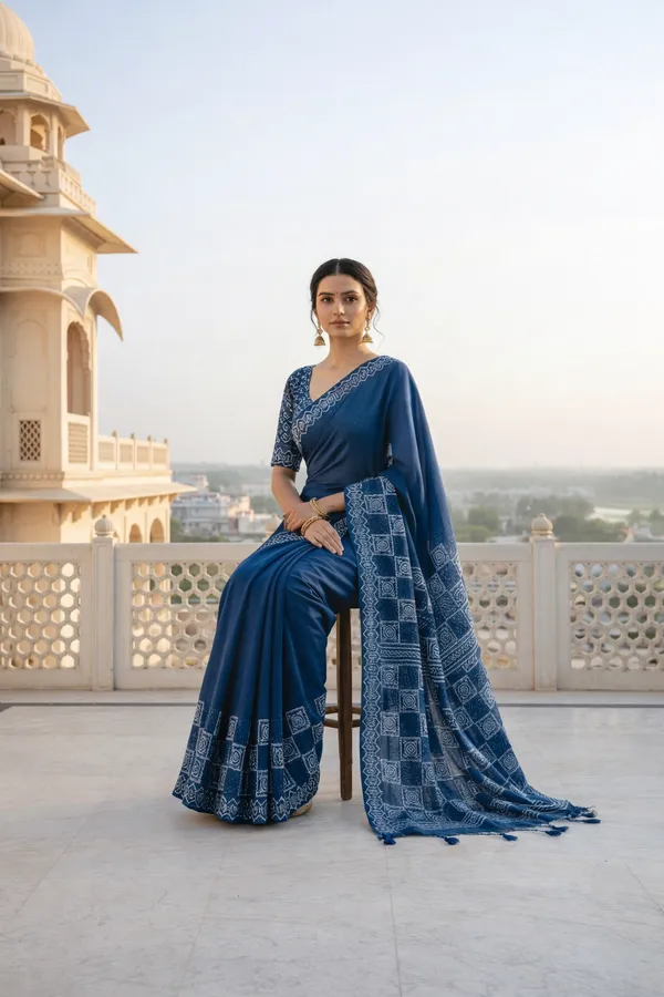 pure_cotton_indigo_color_bandhni_print_saree