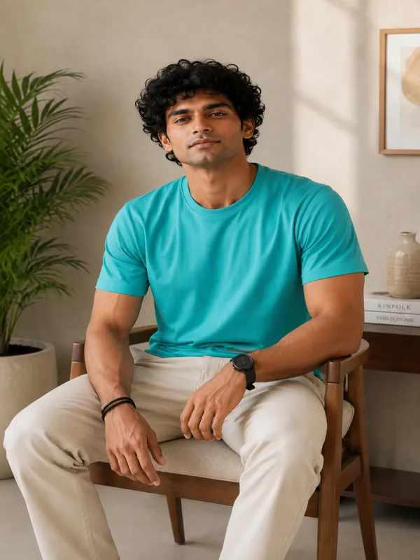Men's_Cotton_T-shirt,_Teal_Blue