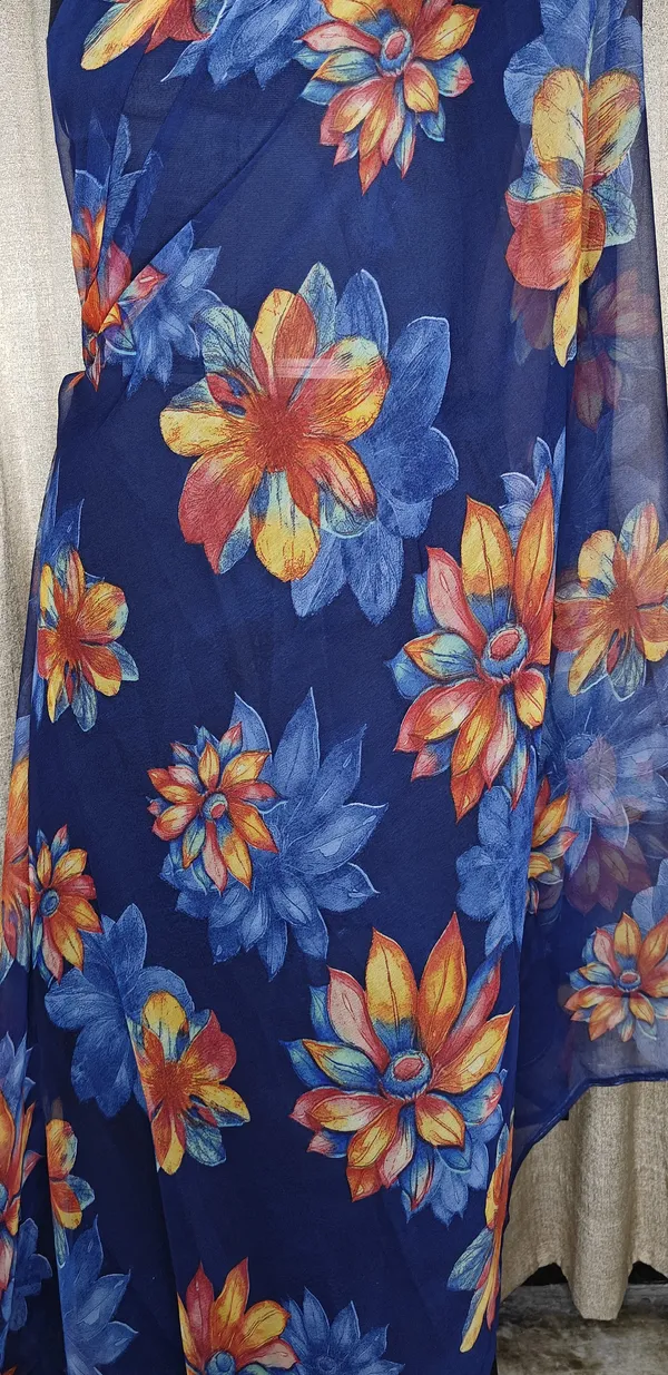 Midnight_Navy_Floral_georgette_saree