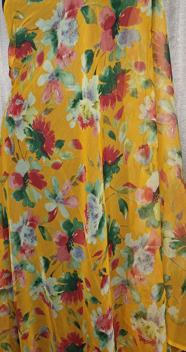 Mustard_Yellow_Floral_georgette_saree