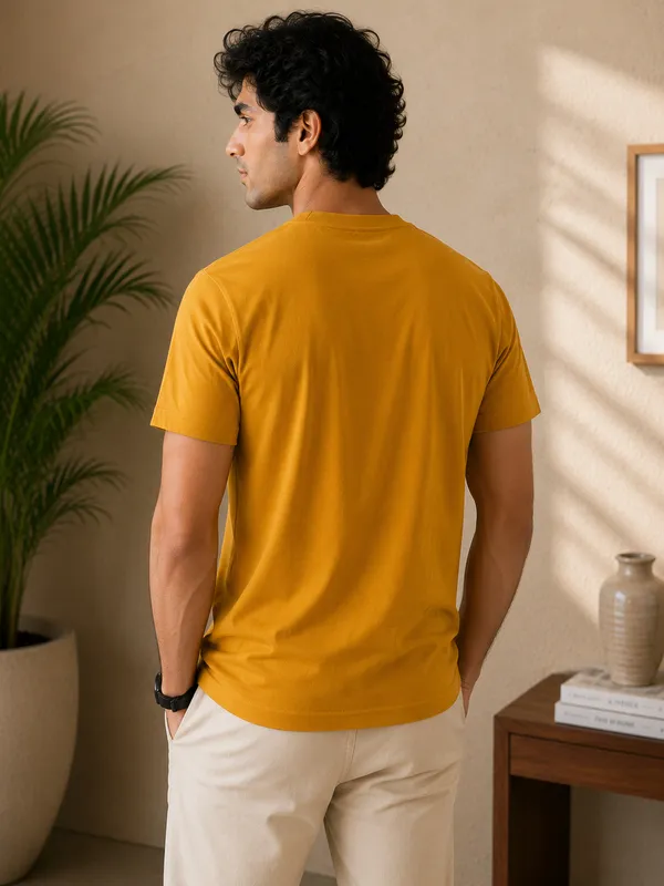 Men's_Cotton_T-shirt,_Musturd