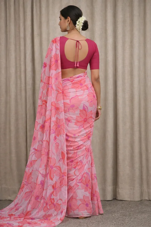 pink_georgette_saree