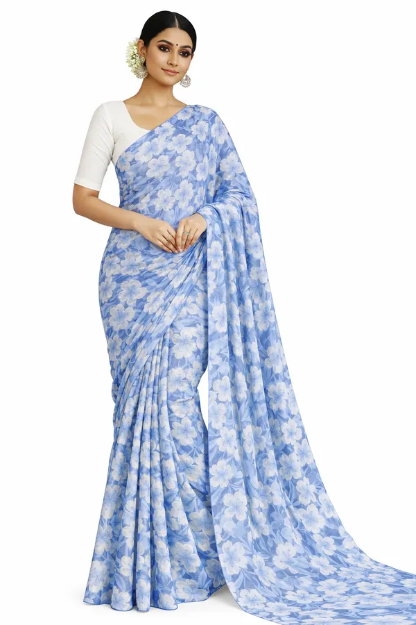 Powder_Blue_Floral_printed_georgette_saree