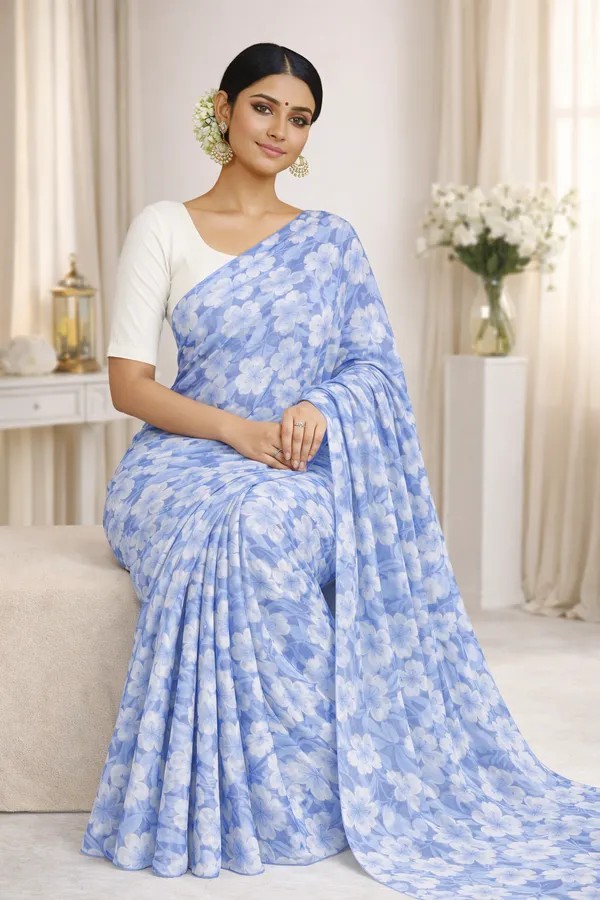 Powder_Blue_Floral_printed_georgette_saree