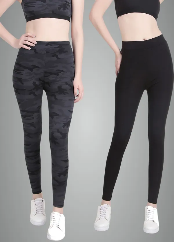 Navy_Blue_Camouflage_And_Black_Lycra_Blend_Printed_Solid_Tights_For_Women_Pack_Of_2