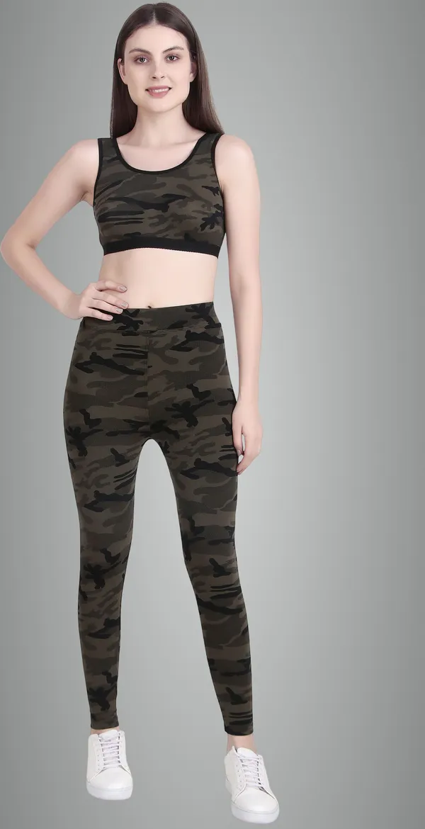 Olive_Green_And_Black_Lycra_Blend_Printed_Solid_Tights_For_Women_Pack_Of_2