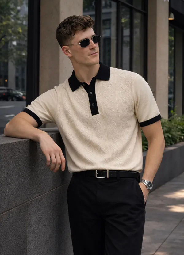Off-white_and_black_polo_T-shirt_for_men