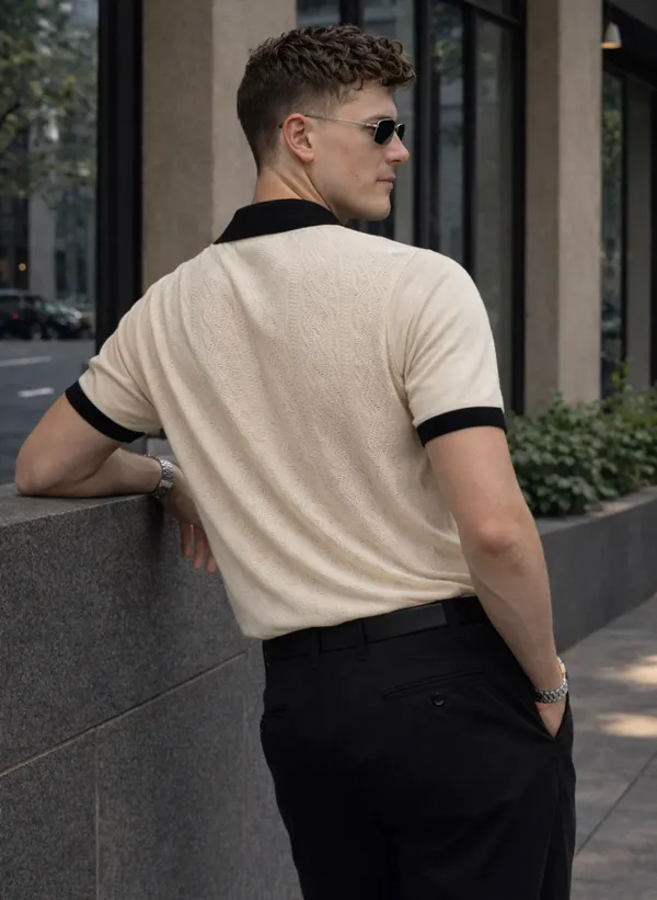 Off-white_and_black_polo_T-shirt_for_men