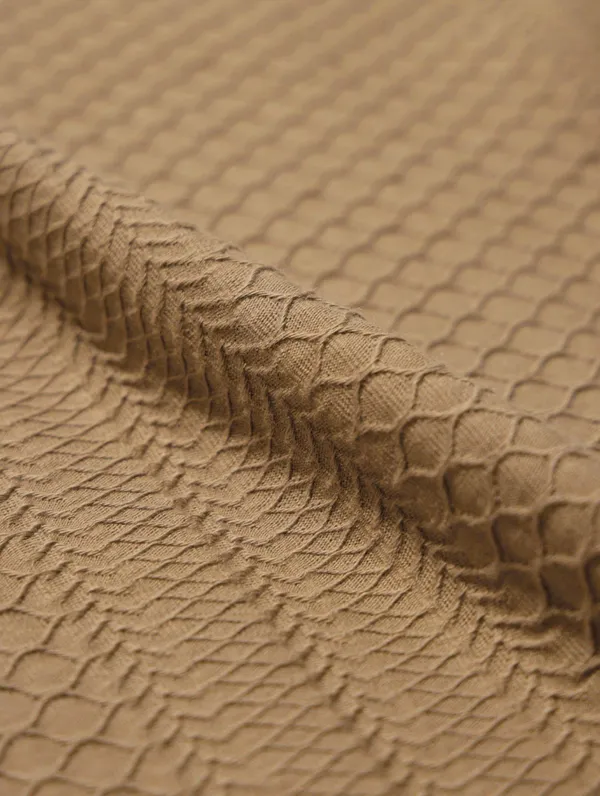 Light_brown_waffle_fabric_polo_T-shirt