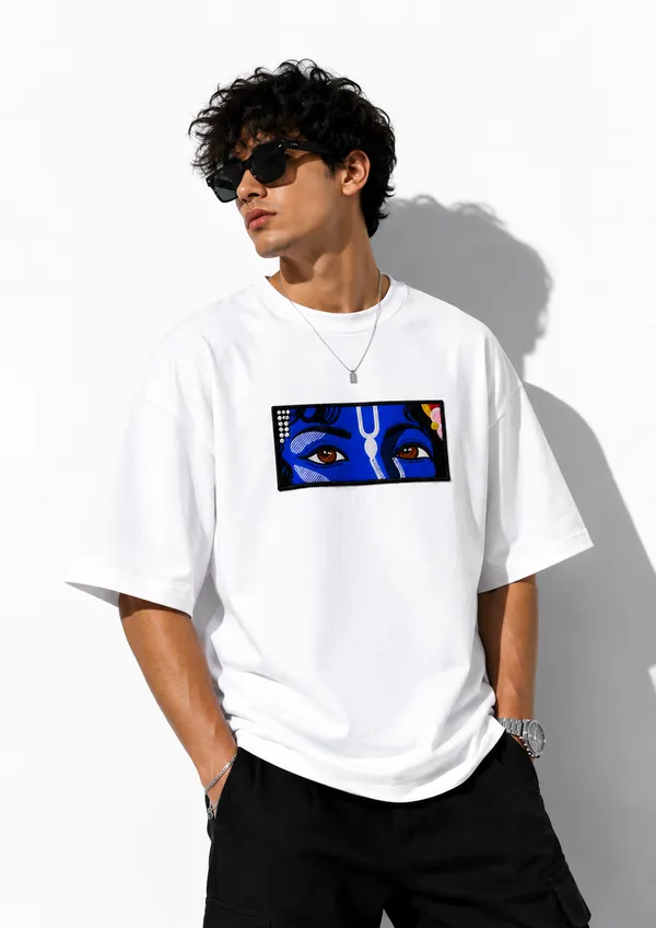 Krishna_Eyes_Oversized_T-Shirt_–_White