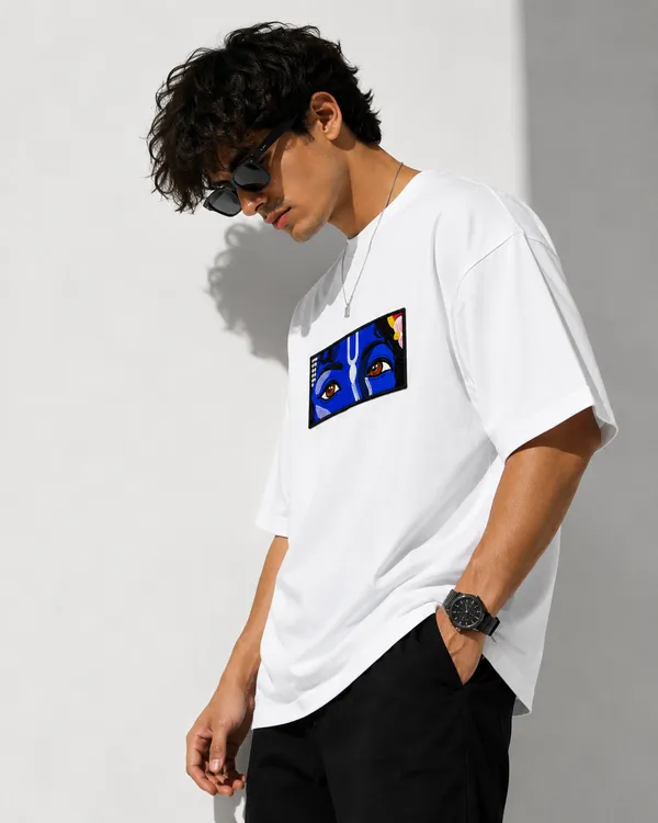 Krishna_Eyes_Oversized_T-Shirt_–_White