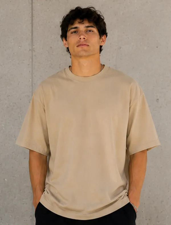 Plain_Beige_Oversized_T-Shirt_for_Men_|_Premium_Cotton_Baggy_Fit_Tee
