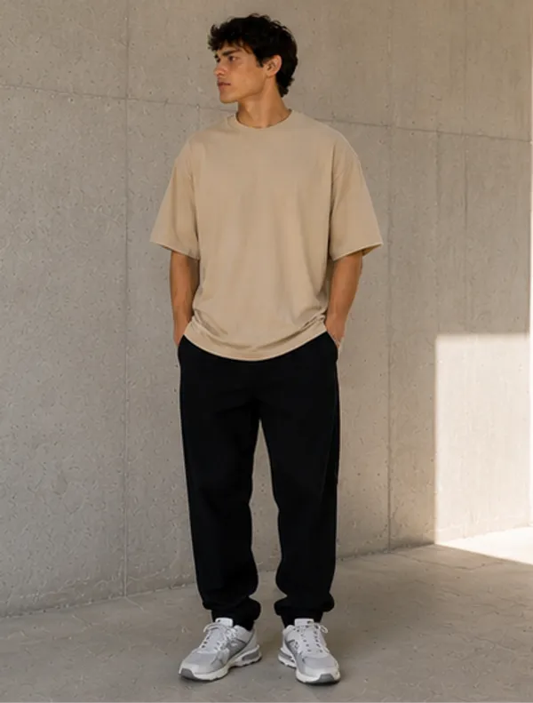 Plain_Beige_Oversized_T-Shirt_for_Men_|_Premium_Cotton_Baggy_Fit_Tee