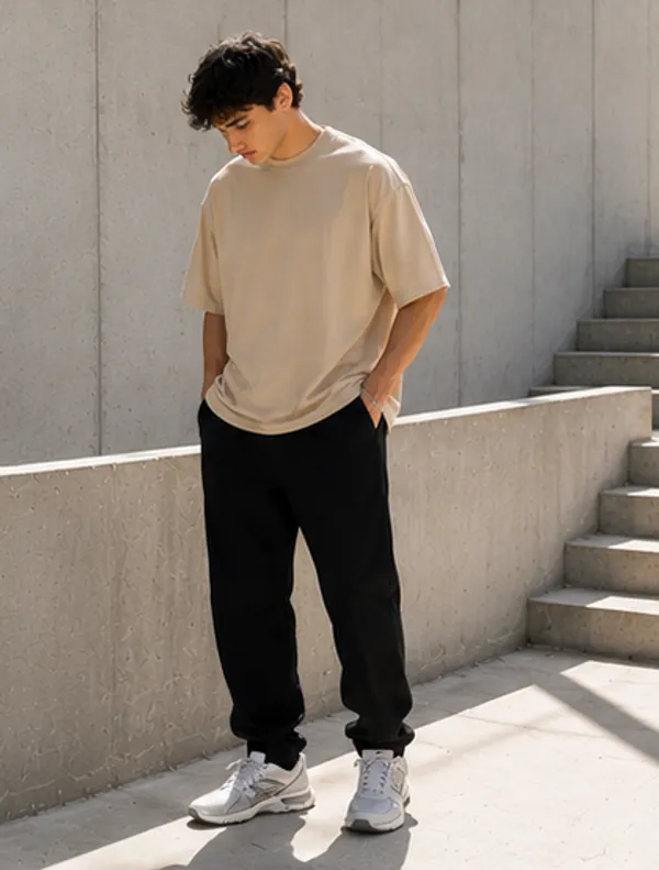 Plain_Beige_Oversized_T-Shirt_for_Men_|_Premium_Cotton_Baggy_Fit_Tee