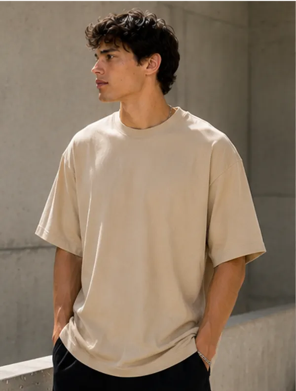 Plain_Beige_Oversized_T-Shirt_for_Men_|_Premium_Cotton_Baggy_Fit_Tee
