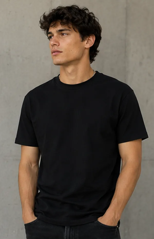 Plain_Black_Regular_Fit_T-Shirt_for_Men_|_Premium_Cotton_Casual_Tee
