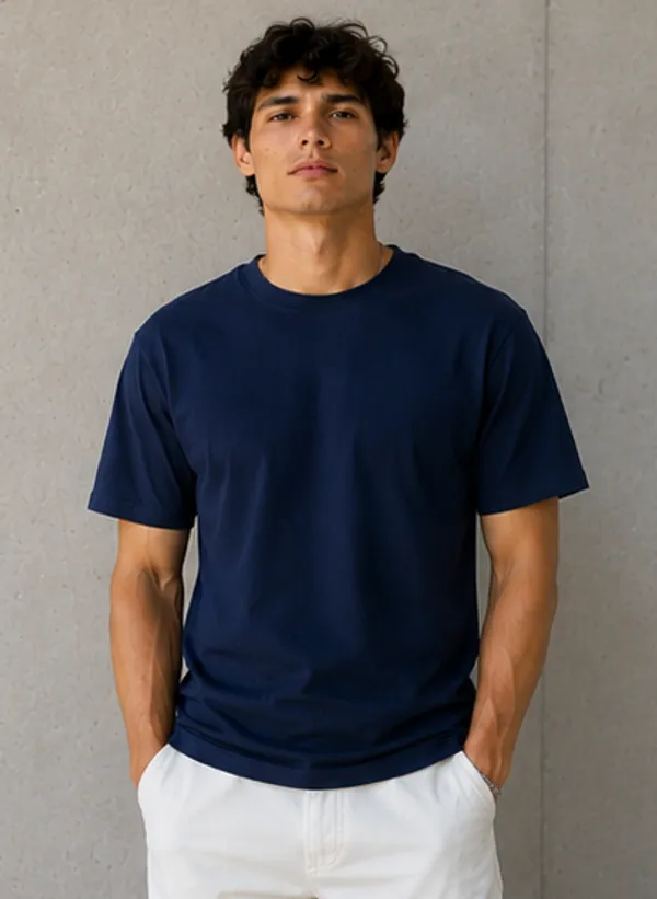Plain_Navy_Blue_Regular_Fit_T-Shirt_for_Men_|_Premium_Cotton_Casual_Tee