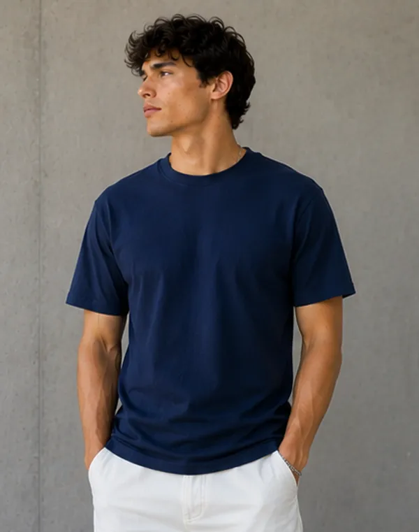 Plain_Navy_Blue_Regular_Fit_T-Shirt_for_Men_|_Premium_Cotton_Casual_Tee