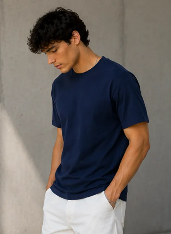 Plain_Navy_Blue_Regular_Fit_T-Shirt_for_Men_|_Premium_Cotton_Casual_Tee