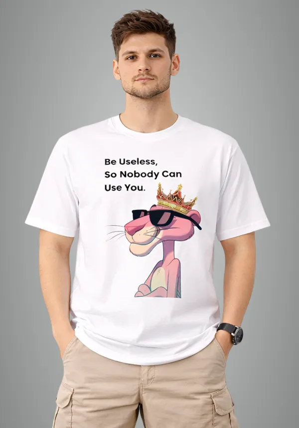 White_Cotton_Be_Useless_T-Shirt_For_Men