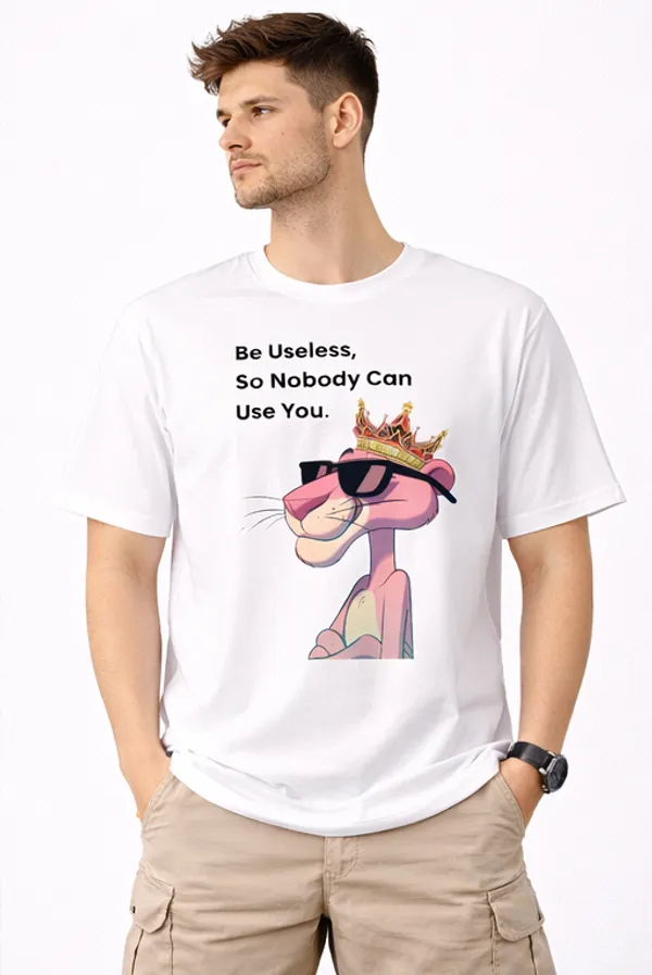 White_Cotton_Be_Useless_T-Shirt_For_Men