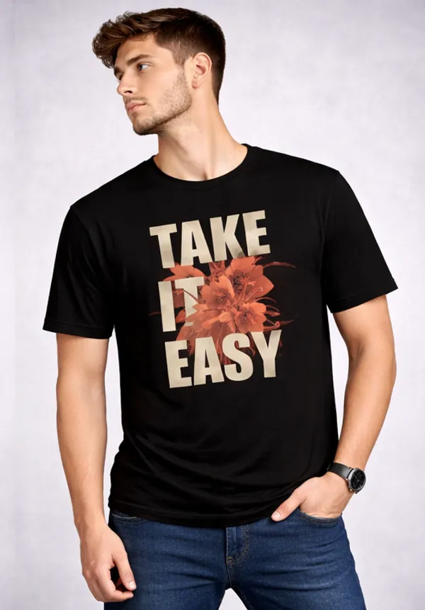 Black_Cotton_Take_It_Easy_Relaxed_Fit_Relaxed_Fit_T-Shirt_For_Men