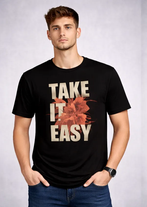 Black_Cotton_Take_It_Easy_Relaxed_Fit_Relaxed_Fit_T-Shirt_For_Men