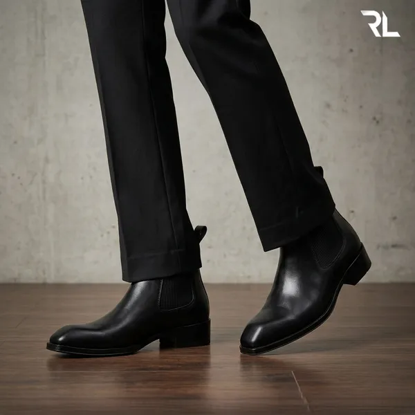 Black_Italian_Genuine_Leather_Cuban_Heel_Chelsea_Boot