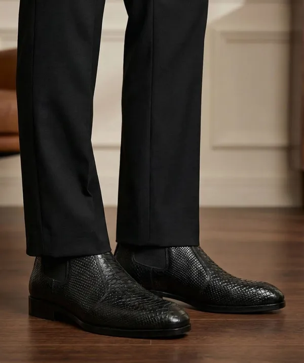 Men'S_Genuine_Leather_Croco_Chelsea_Boot