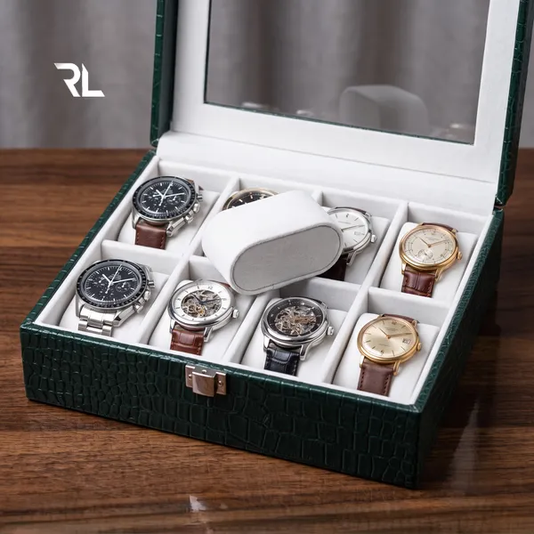 Leather_Watch_Box_Organizer_for_Men_–_Luxury_Top-Grain_Crocodile_Print_Leather_Art_No_5003