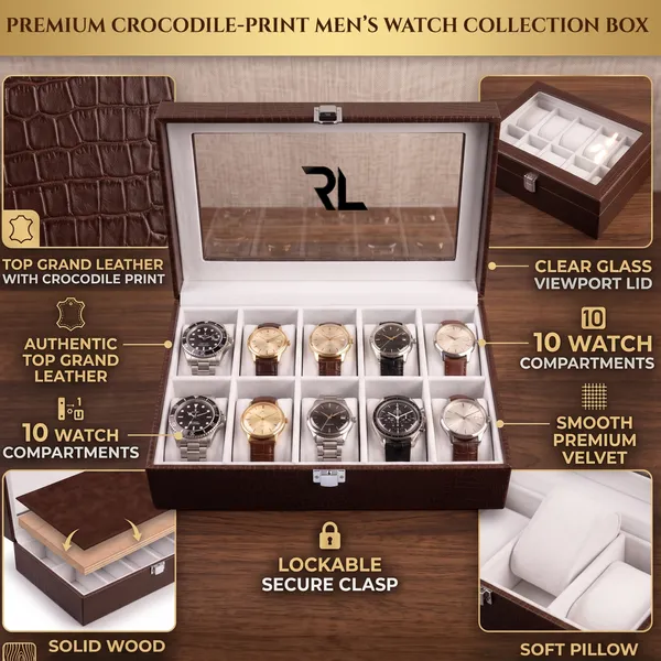 Luxury_10-Slot_Watch_Box_Organizer_for_Men_–_Premium_Crocodile_Pattern_Leather_|_Art_No_5002
