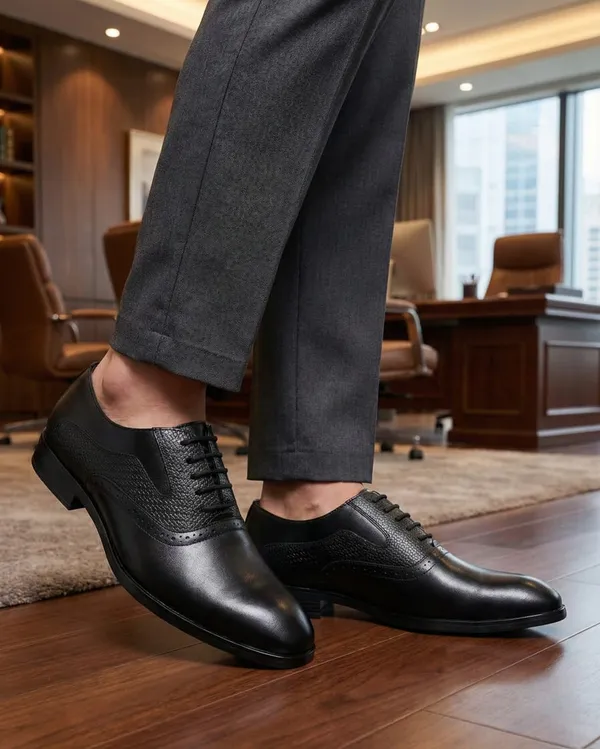 Men'S_Premium_Black_Genuine_Leather_Textured_Oxford_Brogues