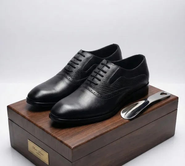 Men'S_Premium_Black_Genuine_Leather_Textured_Oxford_Brogues