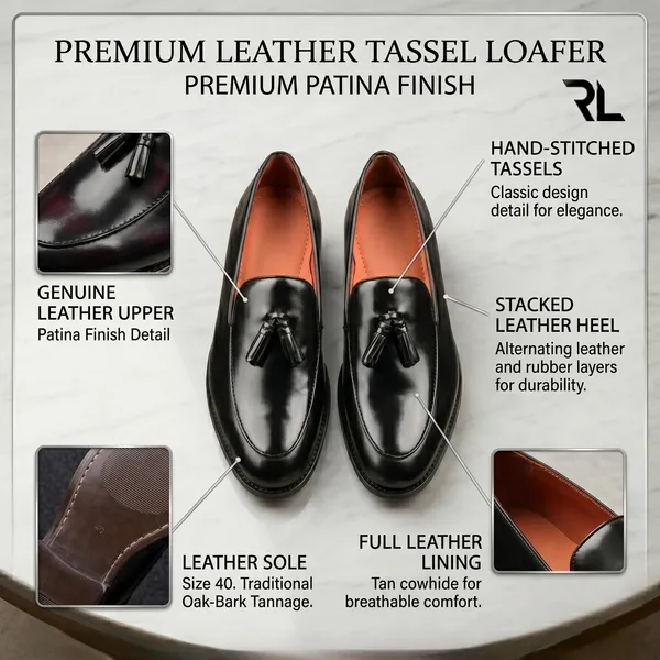 Premium_Patina_Tassel_Loafer_-_Black_-_Art_No:_3009BLACK
