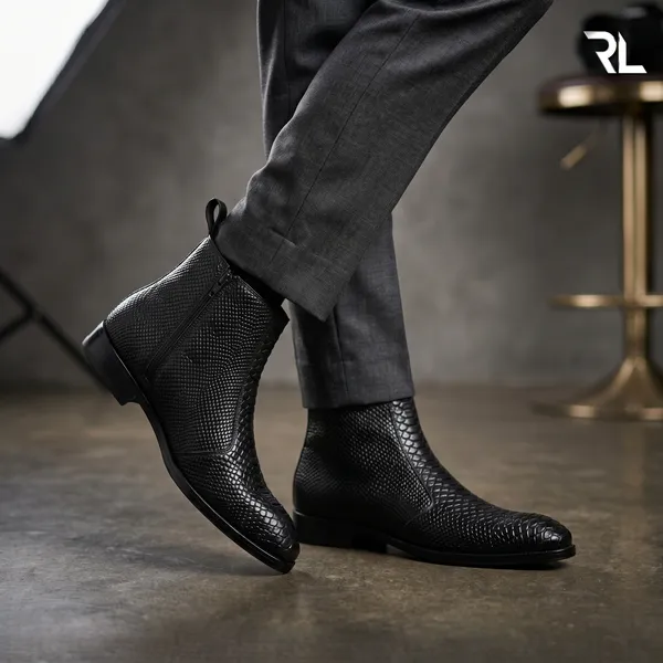 Italian_Inspired_Toe_Croco_Print_Chelsea_Boot_Sidezip_Black