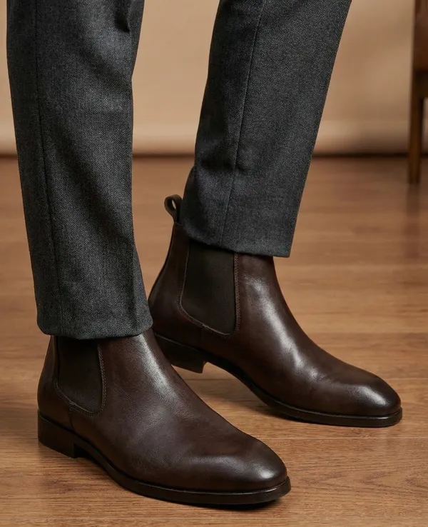Italian_Inspired_Men'S_Genuine_Leather_Chelsea_Boot_Brown