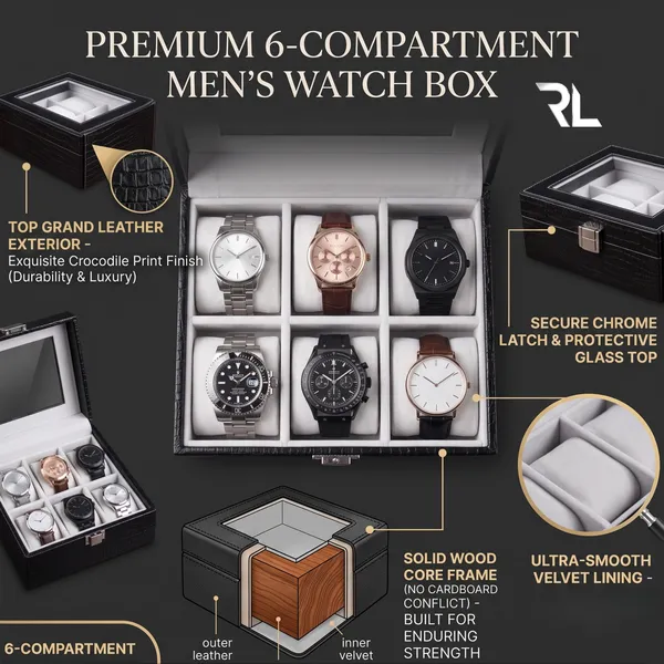 RL_Executive_6-Compartment_Men’s_Watch_Box_Organize_Art_No_5004