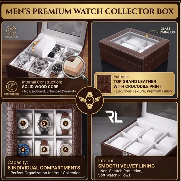 RL_Executive_6-Compartment_Men’s_Watch_Box_Organize_Art_No_5004