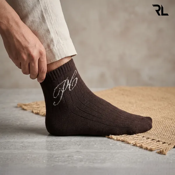 S002_-_Thick_Casual_Ankle_Socks_-_Brown_(1_Pair)