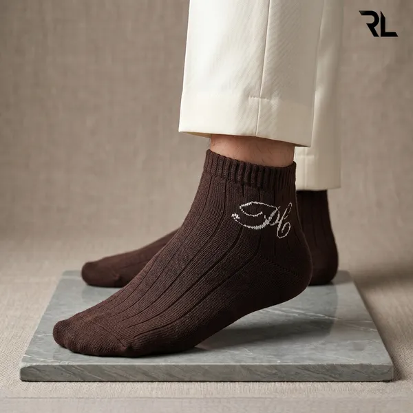 S002_-_Thick_Casual_Ankle_Socks_-_Brown_(1_Pair)