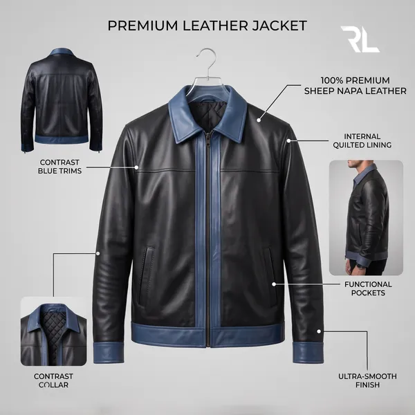The_Cobalt_Contrast_Leather_Jacket_–_Black_&_Royal_Blue_|_Art_No:_9025