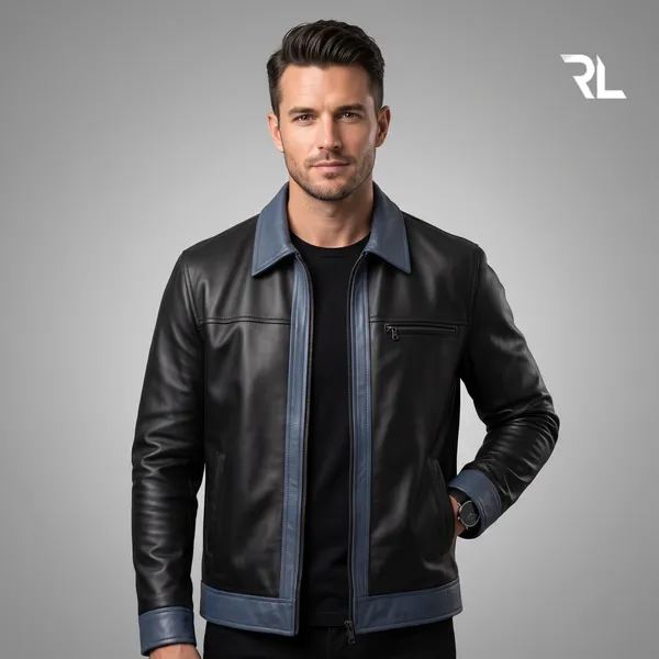 The_Cobalt_Contrast_Leather_Jacket_–_Black_&_Royal_Blue_|_Art_No:_9025