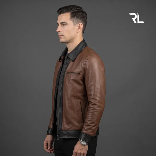 The_Cobalt_Contrast_Leather_Jacket_–_Brown_&_Royal_Black_|_Art_No:_9025