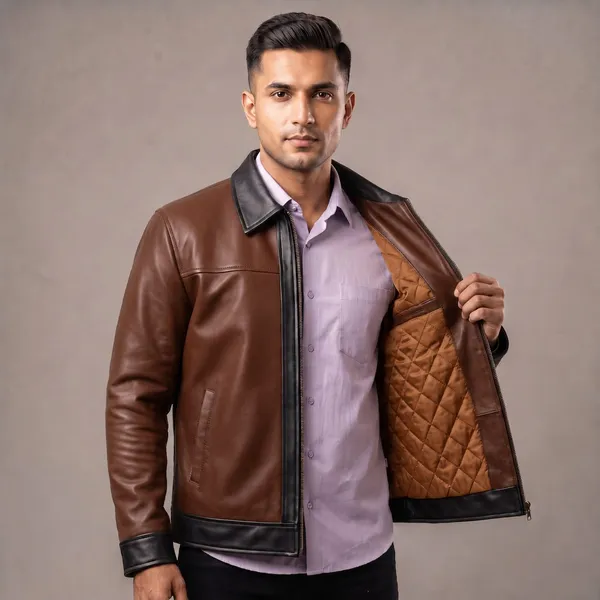 The_Cobalt_Contrast_Leather_Jacket_–_Brown_&_Royal_Black_|_Art_No:_9025
