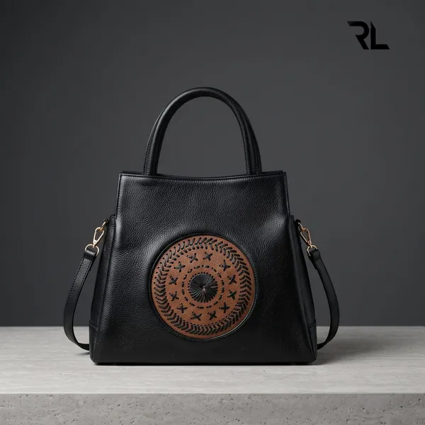 Structured_Medallion_Tote_-_Art_No._701_Black